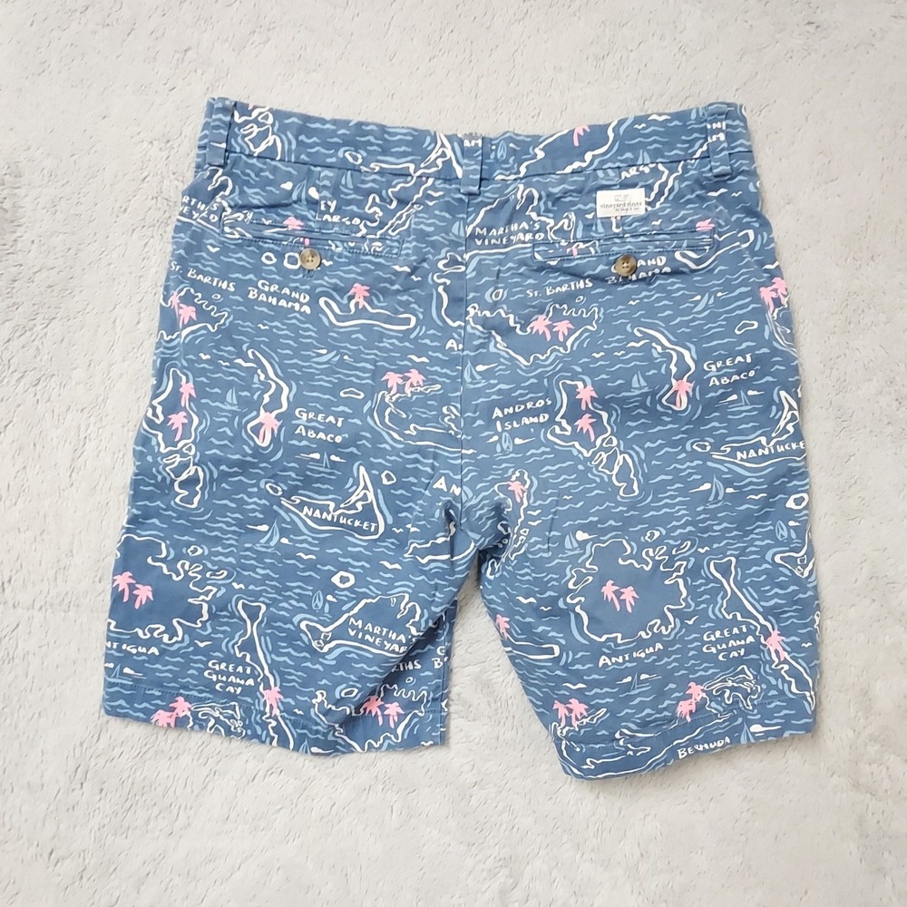 Vineyard Vines Shorts Mens 32 Island Map Graphic Blue Marthas Vineyard Beach - Picture 5 of 9